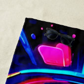 ネオンバースト：抽象芸術エネルギー ビーチタオル (インサイチュ)