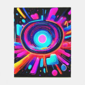 ネオンバースト：抽象芸術エネルギー フリースブランケット (正面)