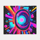 ネオンバースト：抽象芸術エネルギー フリースブランケット (正面(横))