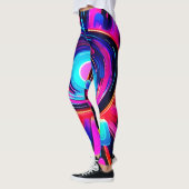 ネオンバースト：抽象芸術エネルギー レギンス (左)