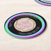 ネオンバーレストランカンパニービジネスサンキュー ラウンドペーパーコースター (アングル)