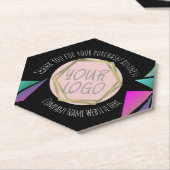 ネオンバーレストランカンパニービジネスロゴスクエアP ペーパーコースター (アングル)