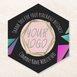 ネオンバーレストランカンパニービジネスロゴスクエアP ペーパーコースター