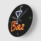 ネオンバー ラウンド壁時計 (傾斜)