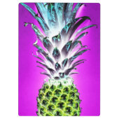 ネオンパイナップルカラフル熱帯果実ハワイアン クリップボード (裏面)