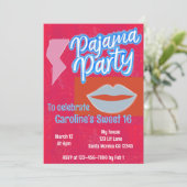 ネオンパジ名門私立校風のャマパーティー誕生日 招待状 (スタンド正面)