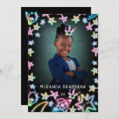 ネオンパステルスターズ銀河系キッズエングレーテイションフォト 案内状 (正面/裏面)