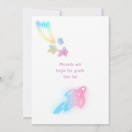 ネオンパステルスターズ銀河系キッズエンゲージメントフォトアン 案内状 (裏面)