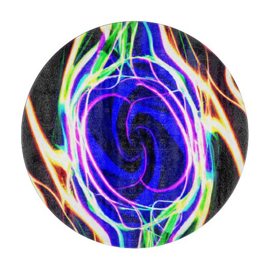 ネオンパターンで宇宙を明るくする カッティングボード (正面)