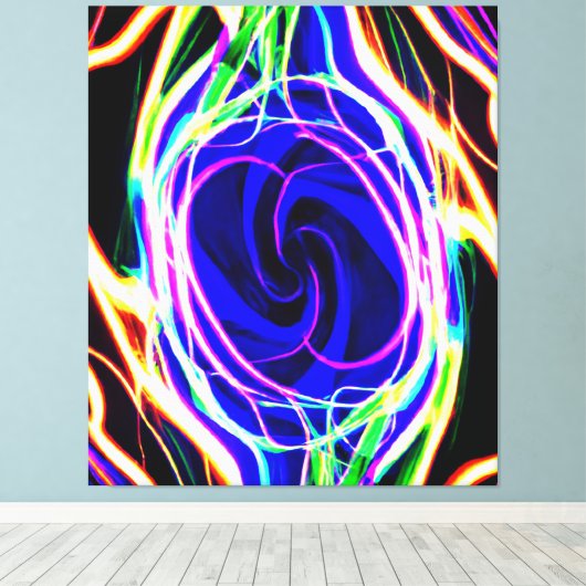 ネオンパターンで宇宙を明るくする キャンバスプリント (インサイチュ (ウッドフロア))
