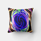 ネオンパターンで宇宙を明るくする クッション (裏面)