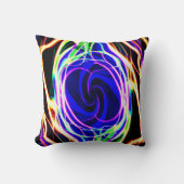 ネオンパターンで宇宙を明るくする クッション (正面)