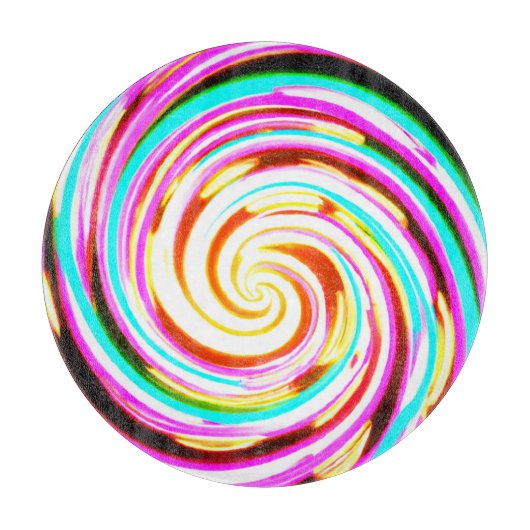 ネオンパターンのアートワーク カッティングボード (正面)