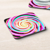 ネオンパターンのアートワーク コースター (左側)