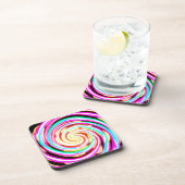 ネオンパターンのアートワーク コースター (右側)