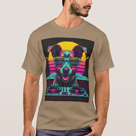 ネオンパップDJシンスウェーブギフト Tシャツ (正面)