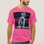 ネオンパルスサイボーグ走おもしろいティー Tシャツ (正面)
