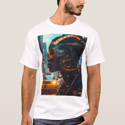 ネオンパルス: サイバネティックセンチネル Tシャツ (正面)