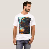 ネオンパルス: サイバネティックセンチネル Tシャツ (正面フル)