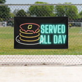 ネオンパンケーキが一日中屋外で提供 横断幕 (インサイチュ)