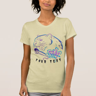 ネオンパンサーグラフィティマイクアート Tシャツ