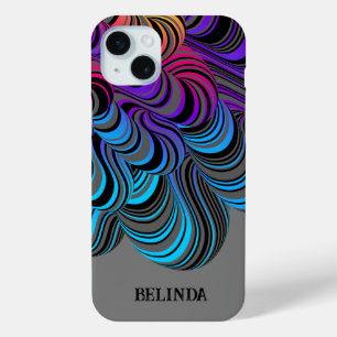 ネオンパーソナライズされたの流れカラフルる iPhone 15 MINIケース