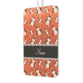 ネオンパーソナライズされたオレンジペンギンと名付ける カーエアーフレッシュナー (左)