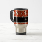ネオンパーソナライズされたオレンジペンギンと名付ける トラベルマグ (正面左)
