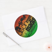 ネオンパーソナライズされたオレンジ黄色と緑の名前 ラウンドシール (封筒)