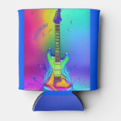 ネオンパーソナライズされたギターサイケデリック、 缶クーラー (正面)