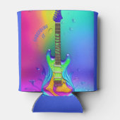 ネオンパーソナライズされたギターサイケデリック、 缶クーラー (裏面)