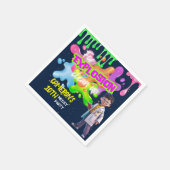 ネオンパーソナライズされたサイエンスSTEM実験パーティー スタンダードカクテルナプキン (角)