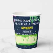 ネオンパーソナライズされたサイエンスSTEM実験パーティー 紙コップ (裏面)