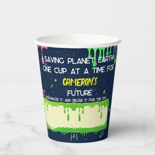 ネオンパーソナライズされたサイエンスSTEM実験パーティー 紙コップ (裏面)