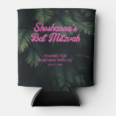 ネオンパーソナライズされたトロピカルピンクのフォトクーラーボックス 缶クーラー (正面)