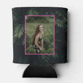 ネオンパーソナライズされたトロピカルピンクのフォトクーラーボックス 缶クーラー (裏面)