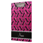 ネオンパーソナライズされたホットピンクのグリッターブーツの名前 クリップボード (左)