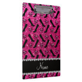 ネオンパーソナライズされたホットピンクのグリッターブーツの名前 クリップボード (右)