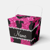 ネオンパーソナライズされたホットピンクグリッターリス フェイバーボックス (正面サイド)