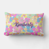 ネオンパーソナライズされたレトロフローラピンク アウトドアクッション (正面)