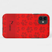 ネオンパーソナライズされた赤い犬の足の名前 Case-Mate iPhoneケース (裏面(横))