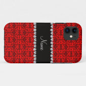 ネオンパーソナライズされた・レッド・モロッコ・トレリスの名前 Case-Mate iPhoneケース (裏面(横))