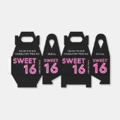 ネオンパーソナライズされたSweet sixteenホットピンク、ブラック フェイバーボックス (折り畳みなし)