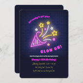 ネオンパーティタイム招待状 招待状 (正面/裏面)