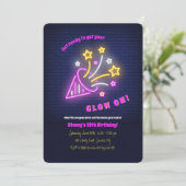 ネオンパーティーの時間招待状 招待状 (スタンド正面)