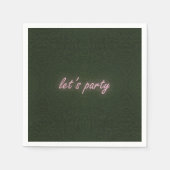 ネオンパーティーサインオングラス背景ナプキン スタンダードカクテルナプキン (正面)