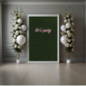 ネオンパーティーサインオングラス背景バナー 横断幕