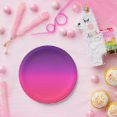 ネオンパープルとピンクのグラデーション抽象デザイン ペーパープレート (パーティー)