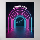 ネオンパープルとブルーのアーチウェイ ポスター (正面)