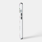 ネオンパープルのフラワー スマホケース iPhone 15ケース (左側面)